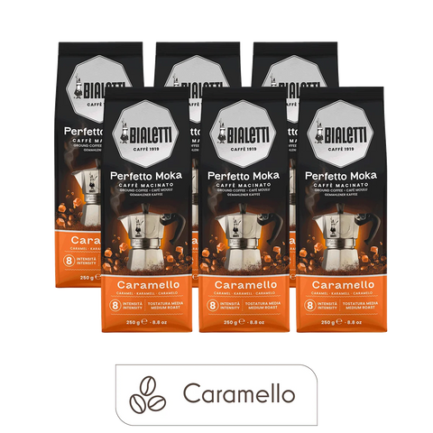 Perfetto Moka Ground Coffee Caramello (6-Pack, 8.8 oz each)