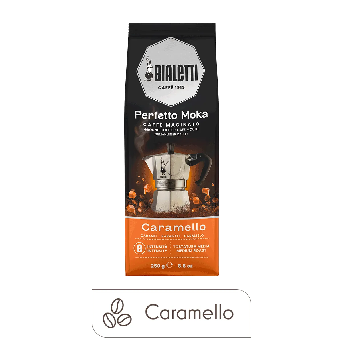 Bialetti Perfetto Moka Caramel Ground Coffee, 8.8 oz