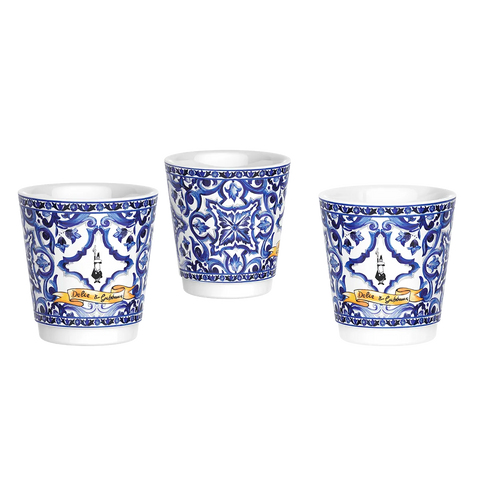Dolce & Gabbana Gift Set – 3-Cup Moka Pot + 3 Cups & Stirrers - Blu Mediterraneo