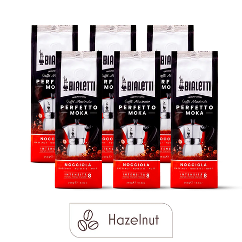 Perfetto Moka Ground Coffee Hazelnut (6-Pack, 8.8 oz each)