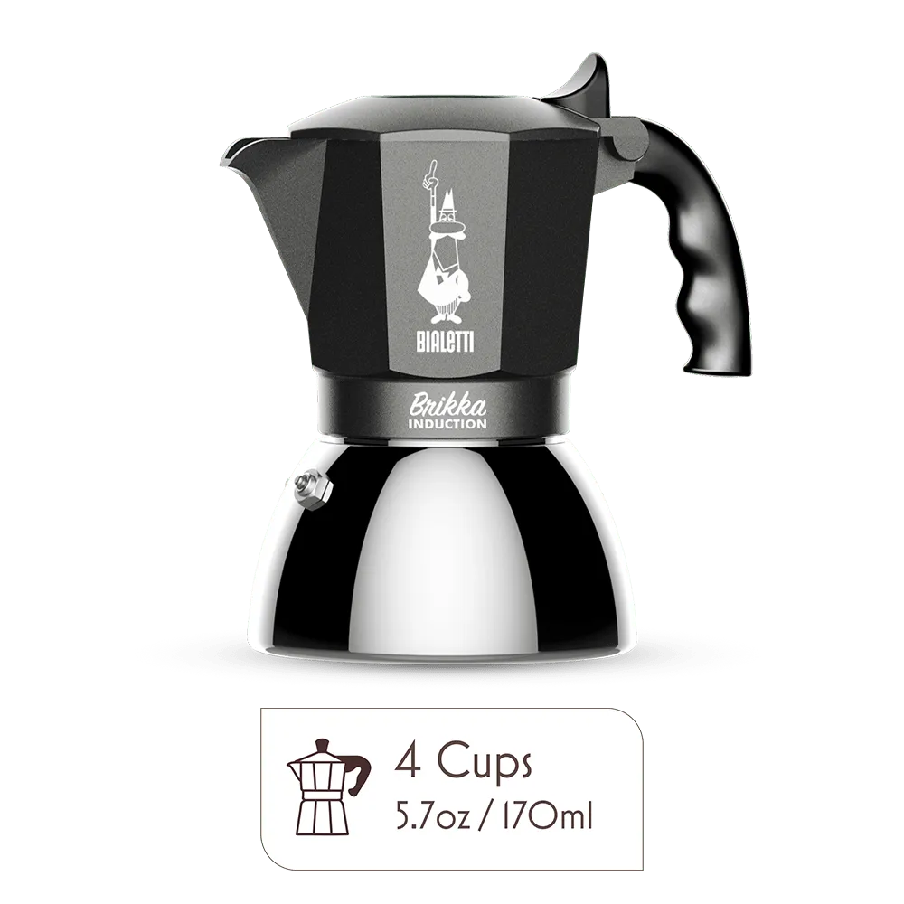Brikka Induction Moka Pot Crema-Rich Stovetop Espresso & Italian Coffee Maker
