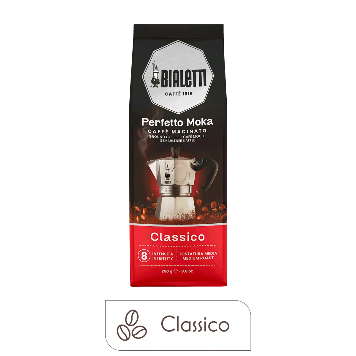 Bialetti Perfetto Moka Classico Ground Coffee, 8.8 oz