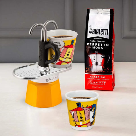Mini Moka Pot Espresso Gift Set | Italian Coffee Maker with Cups
