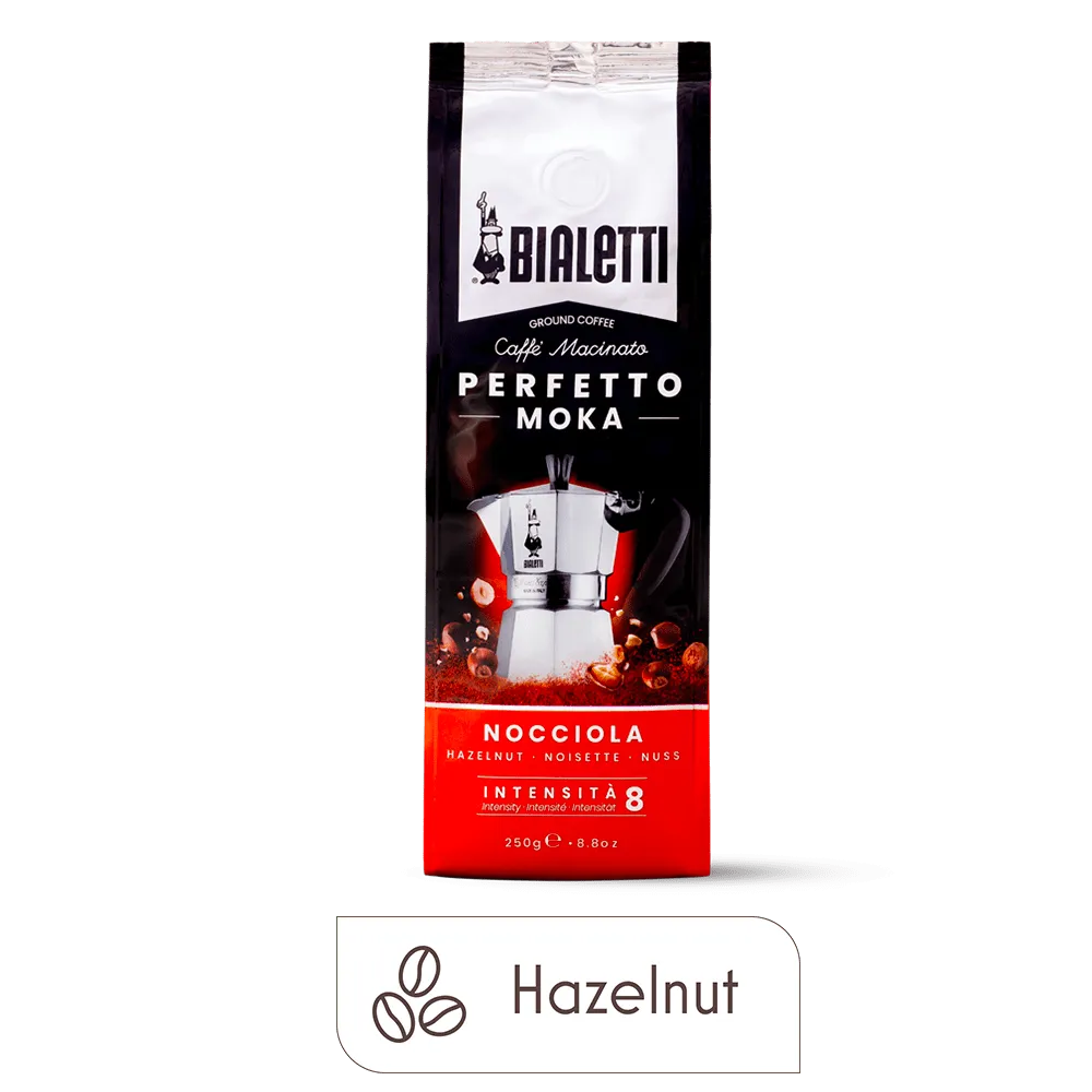 Bialetti Perfetto Moka Hazelnut Ground Coffee, 8.8 oz